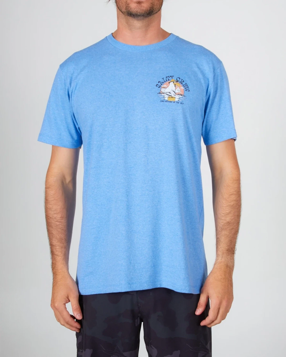 Salty Crew Gone Fishing SS/Tee Blue, Size: Sml