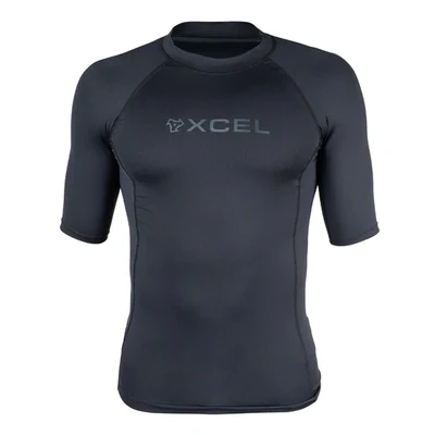 Xcel Mens Premium Stretch Solid S/S Black