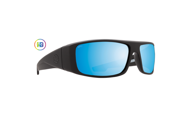 Spy Logan Matte Black Happy Boost Polar Ice Blue Mirror