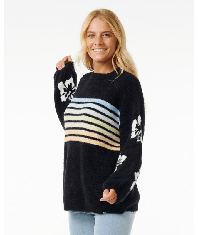 Rip Curl High Tide Hibiscus Striped Crew