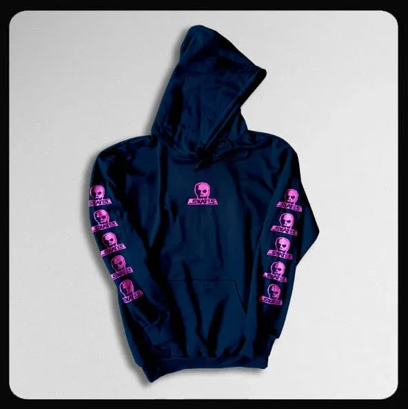 Skull Skates Hood Ink Pink