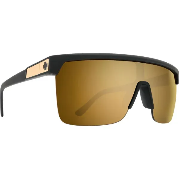 SPY Flynn 5050 25 Anniv Matte Black Gold Happy Bronze Gold Mirror
