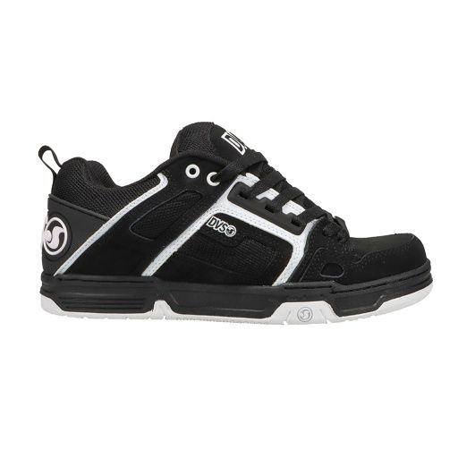 DVS COMANCHE, Color: BLACK WHITE LEATHER, Size: 8