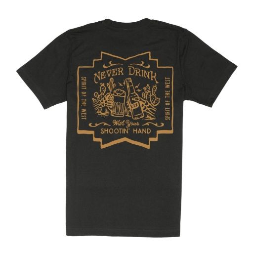 SENDERO SHOOTIN' HAND SALUD T-SHIRT, Color: BLACK, Size: Small