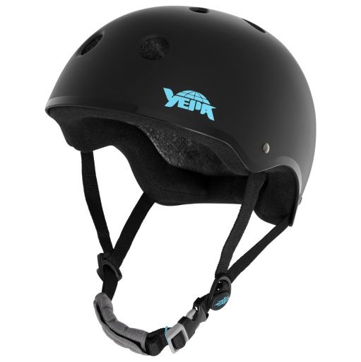 YEPA T-SHELL PRO HELMET, Color: MATTE BLACK/TEAL, Size: S/M