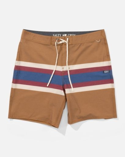 CREW STRIPE BOARDSHORT, Color: BRONZE BROWN, Size: 30