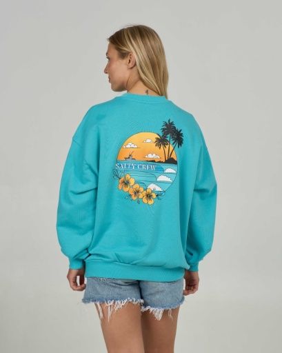SUNSET CREW, Color: TURQUOISE, Size: S