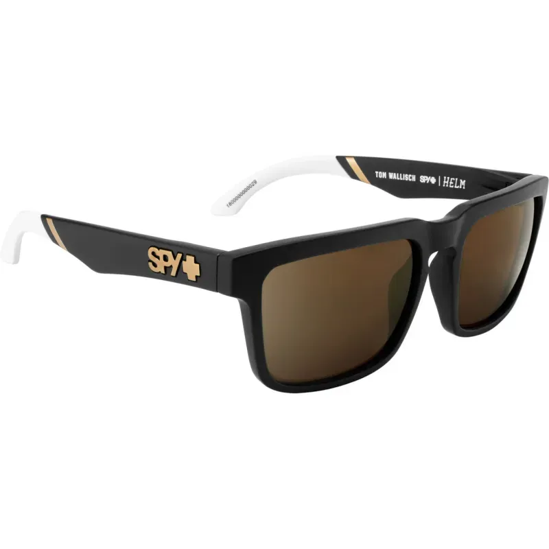 Spy HELM Matte Black White Bronze Gold Mirror