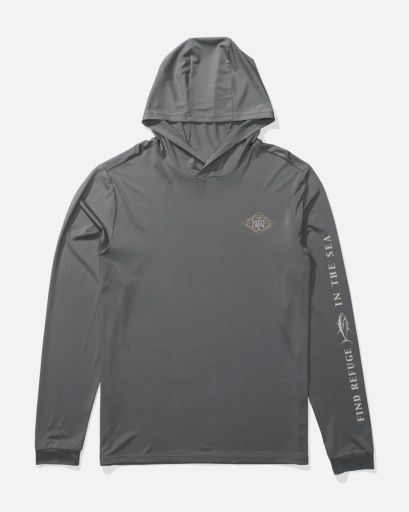 ICONIC HOOD SUNSHIRT, Color: CHARCOAL, Size: S