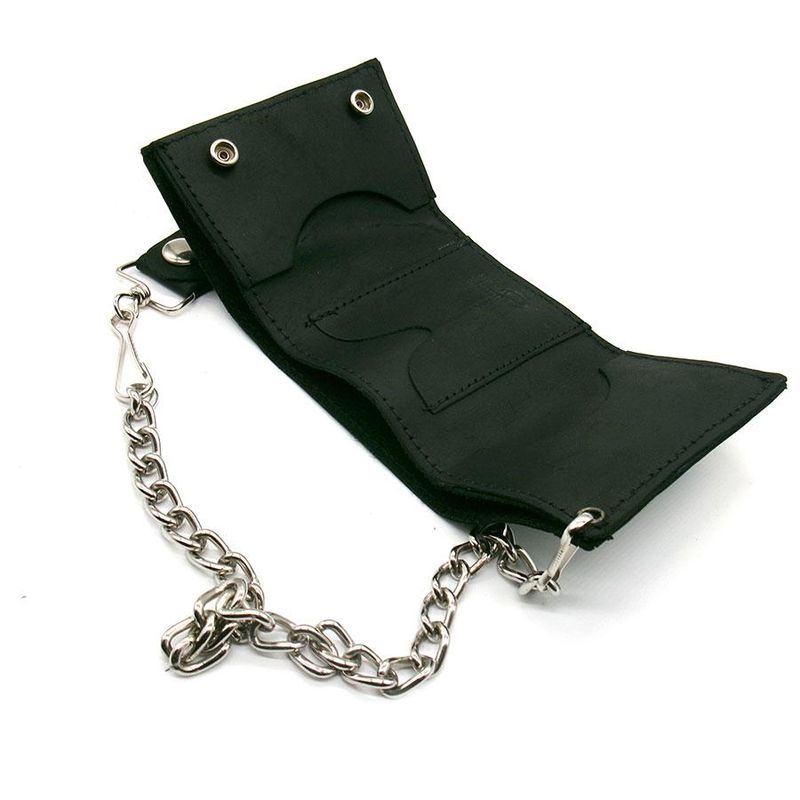 DOGTOWN VINTAGE CROSS SMALL LEATHER TRIFOLD CHAIN WALLET