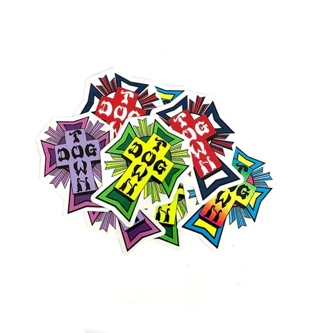 DOGTOWN CROSS LOGO STICKER MD (4")
