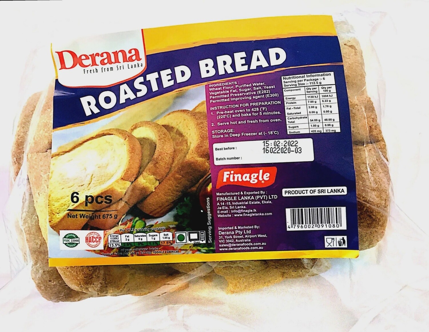 Derana Roasted Bread 6pcs- 675g
