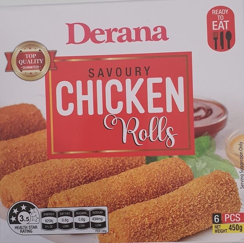 Derana Savoury Chicken Rolls 6pcs - 450g