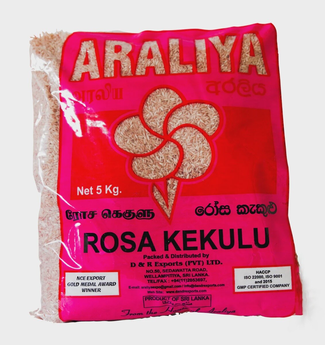 Araliya Rosakekulu Red Raw Rice 5kg