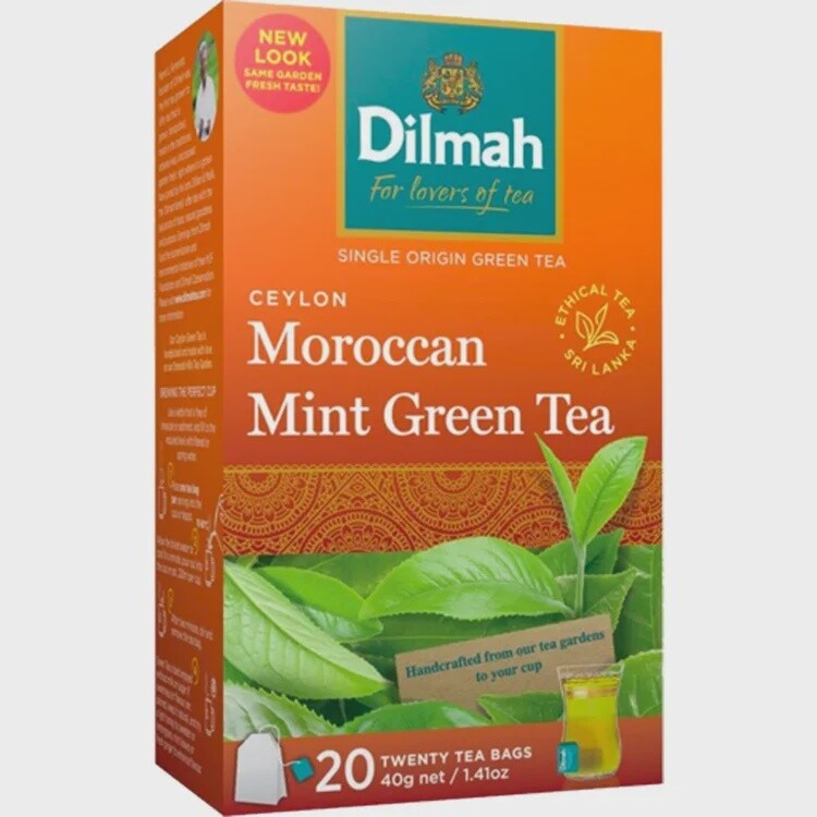 Dilmah Moroccan Mint Green Tea Bags 40g