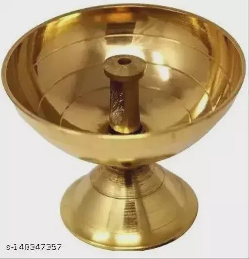 Center Wick Brass Oil Lamp