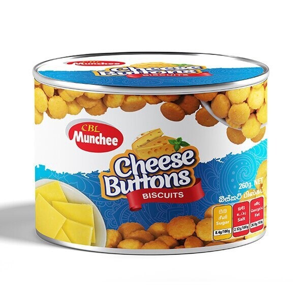 Munchee Cheese Buttons 215g Tin