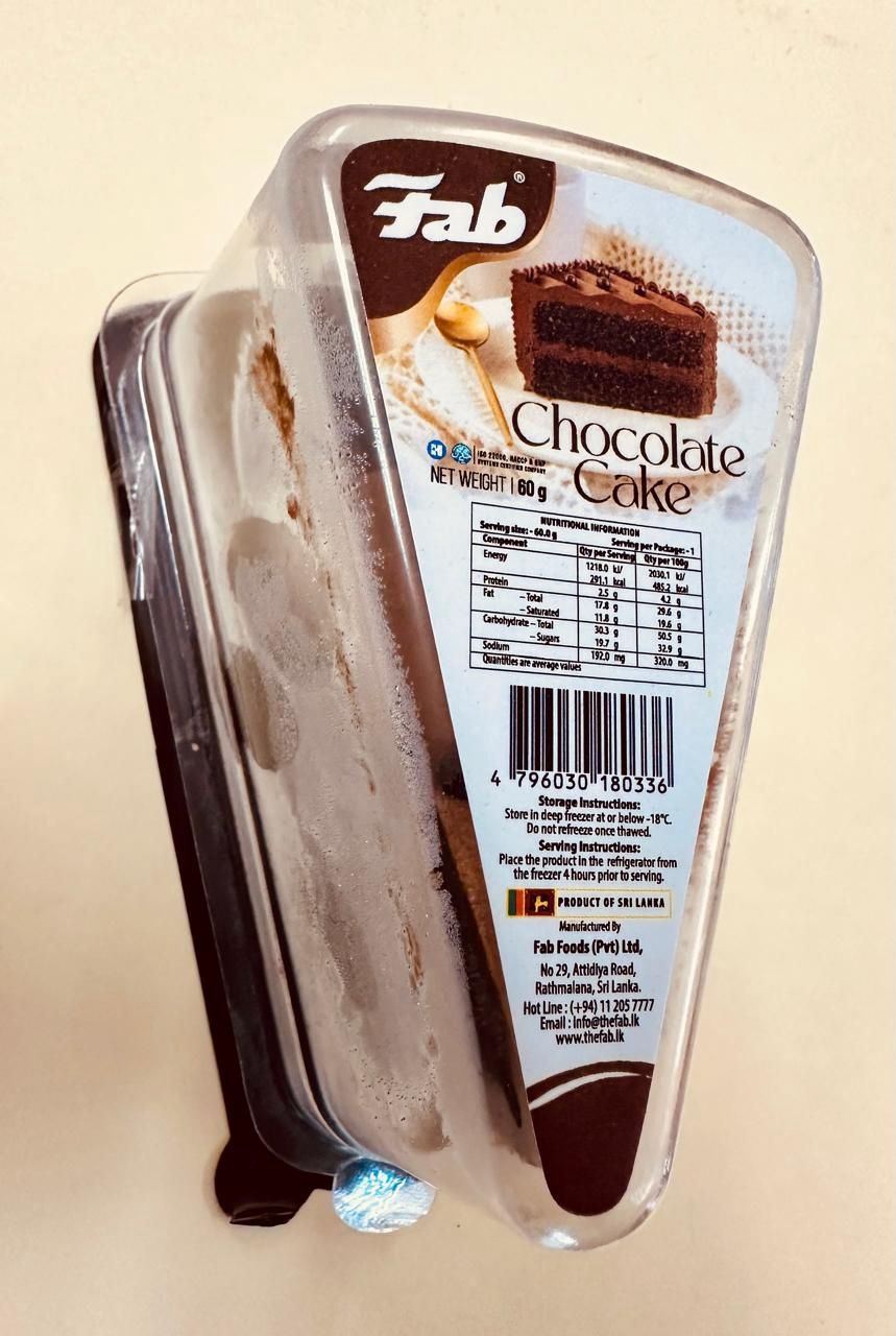FAB Indiv. Packed Cakes 60g, Flavour: Chocolate Cake