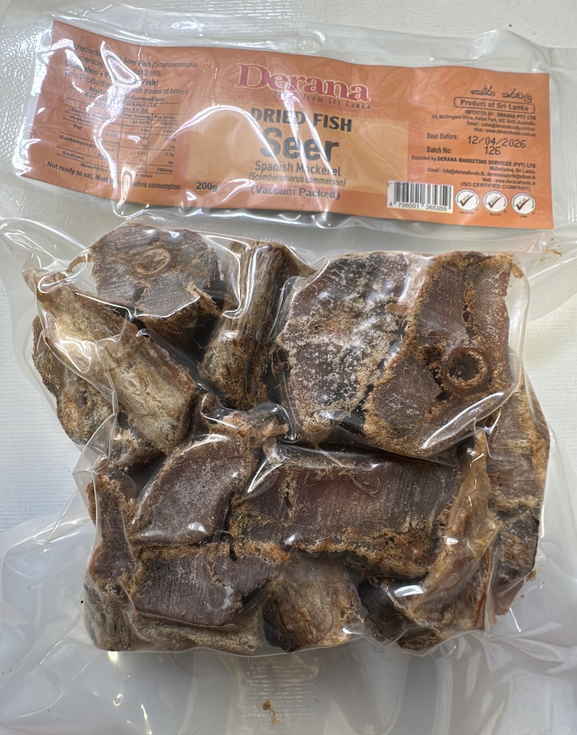 Derana Seer Dried Fish 200g Vac pack