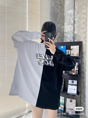 WE11DONE B&amp;W LONG SLEEVE TEE