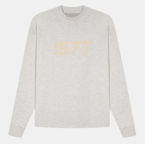 ESSENTIALS  LONG SLEEVES T/WHITE GRAY