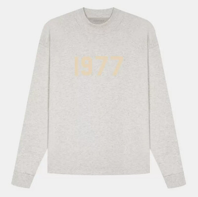 ESSENTIALS  LONG SLEEVES T/WHITE GRAY