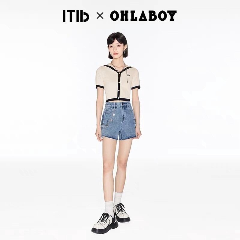 ITIB DEMIN SHORTS WITH CHAIN SUMMER