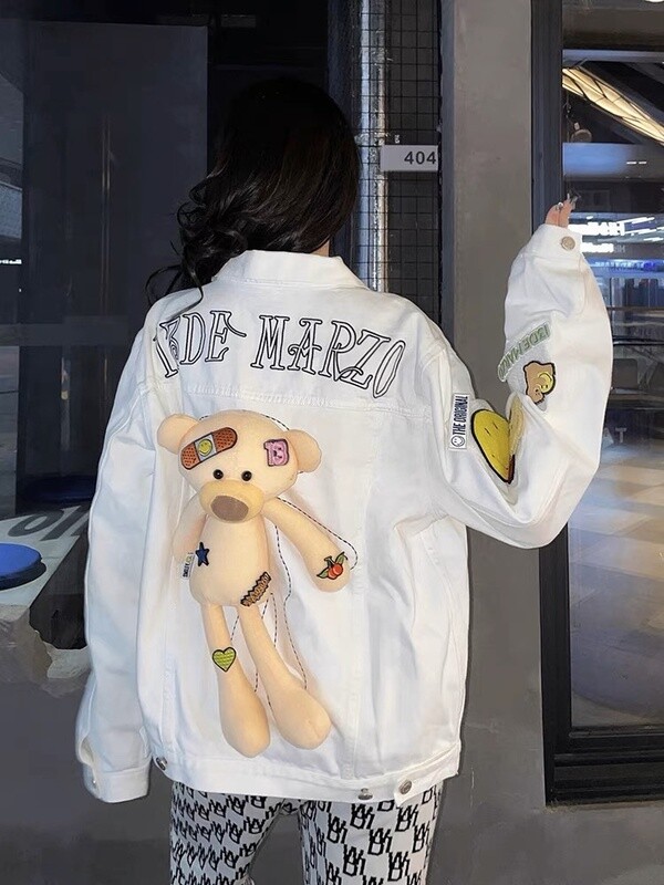 13DE MARZO  DENIM WHITE COAT / large