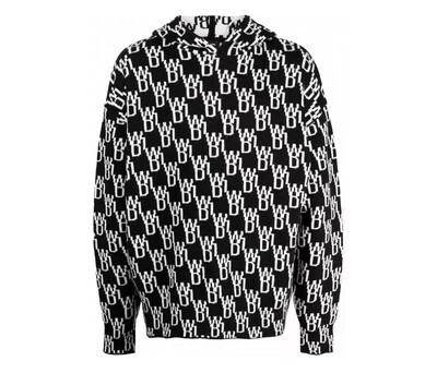 WE11DONE GRAPHIC KNIT HOODIE