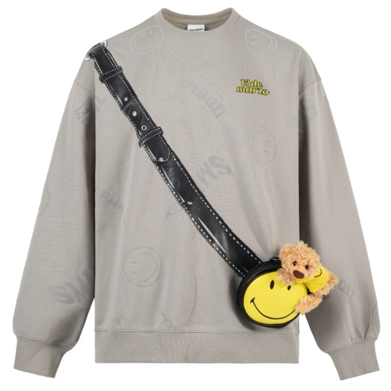 13DE MARZO &amp;SMILEY SWEATSHIRT GREY/SALE