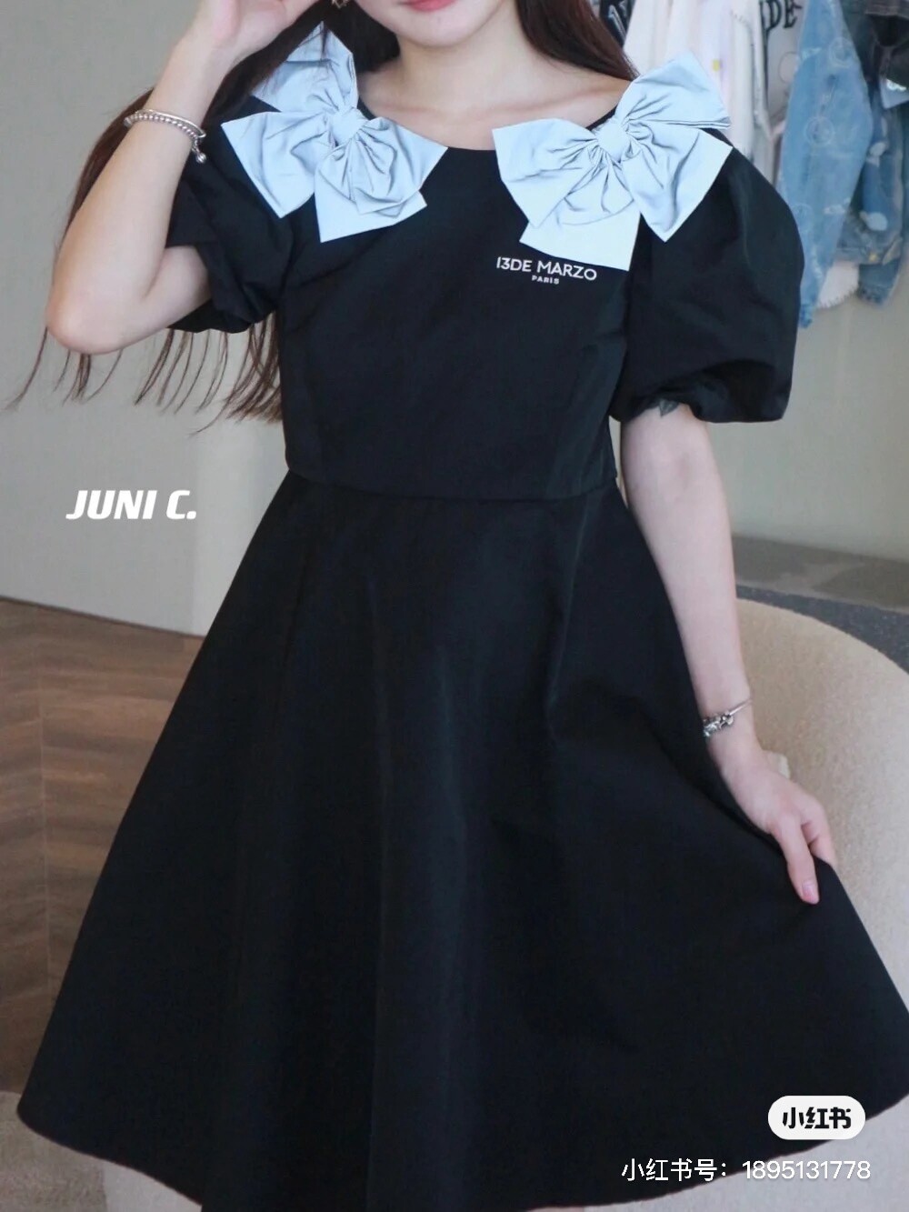 SALE/13DE MARZO REFLECTIVE BOW  DRESS