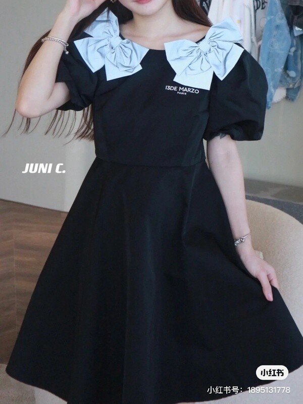 SALE/13DE MARZO REFLECTIVE BOW  DRESS