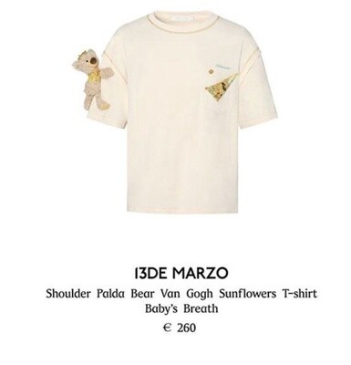 13DE MARZO&amp; SHOULDER PALDA BEAR VAN GOGH SUNFLOWERS TEE