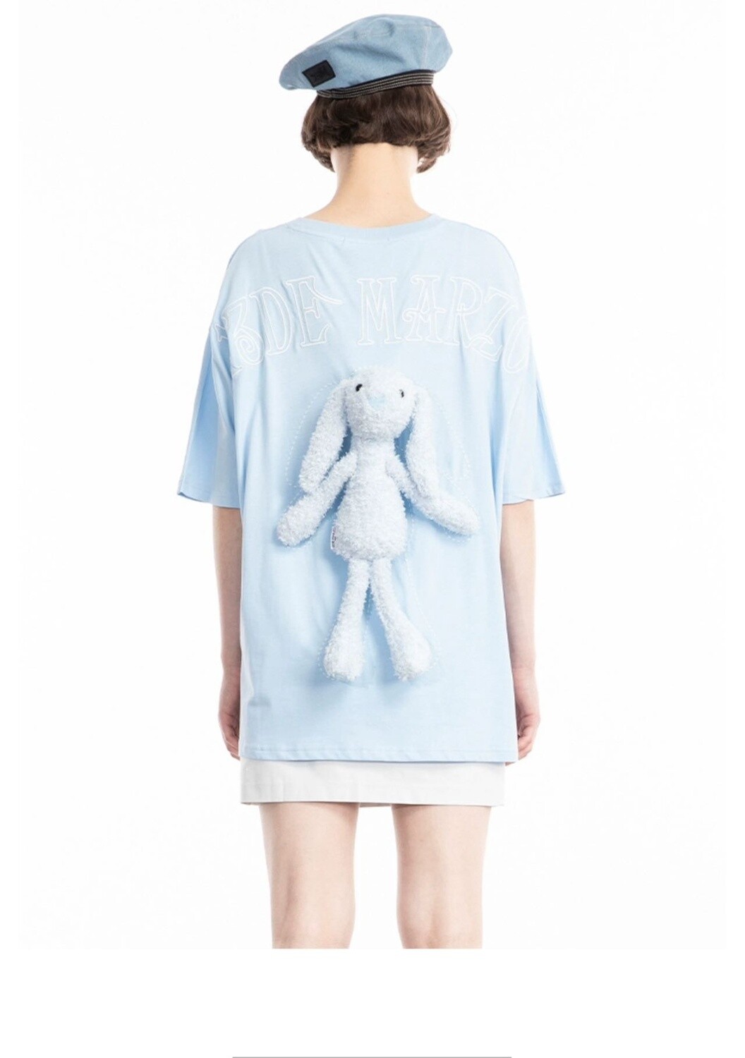 13DE MARZO BLUE TEE WITH  RABBIT