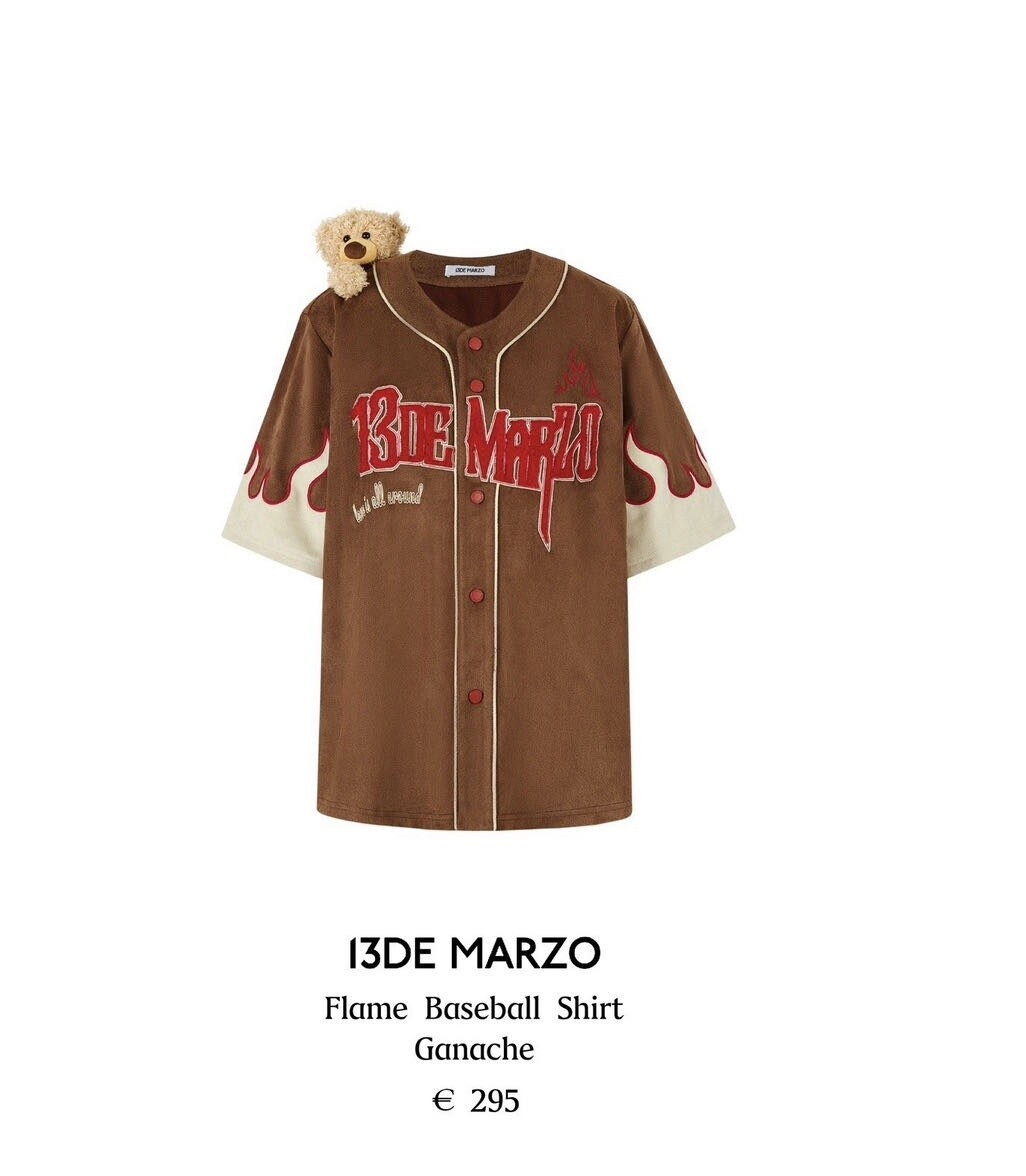 13DE MARZO FLAME BASEBALL SHIRT/ CARAMEL