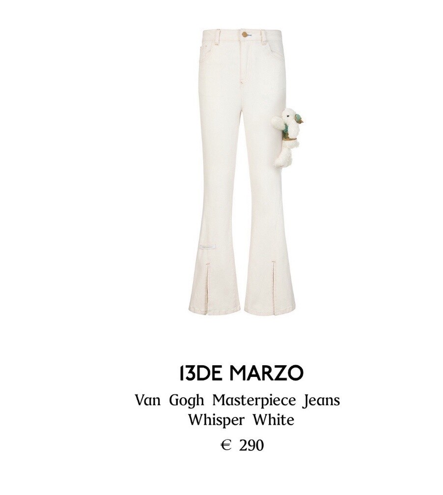 13DE MARZO VAN GOGH JEANS WITH RABBIT/ WHITE