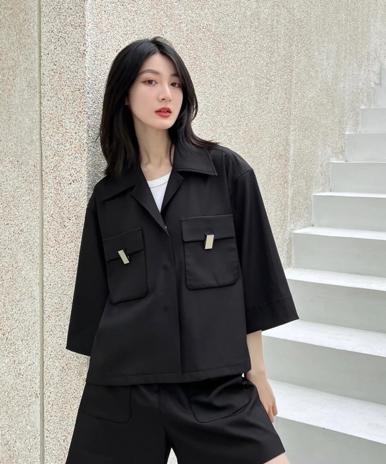 RODERIC WONG SHORT SLEEVE SHIRT/ BK
