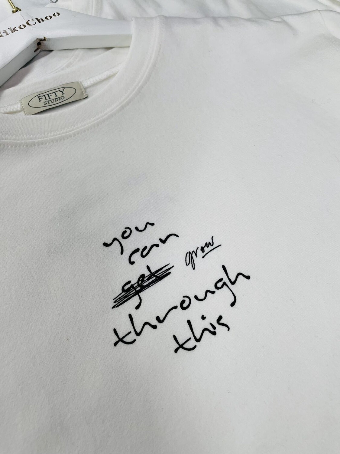 FIFTY STUDIO LETTERS TEE/ WHITE
