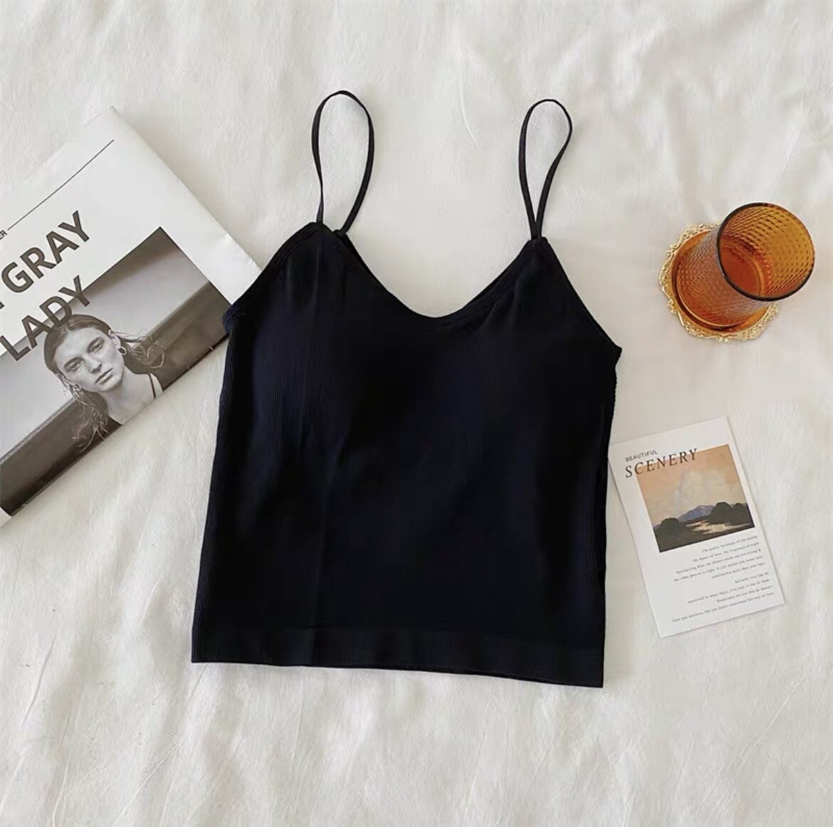 CROPPED CAMISOLE  WITH BRA / NO LOGO