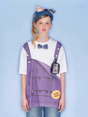 13DE MARZO PURPLE OVERALLS TEE
