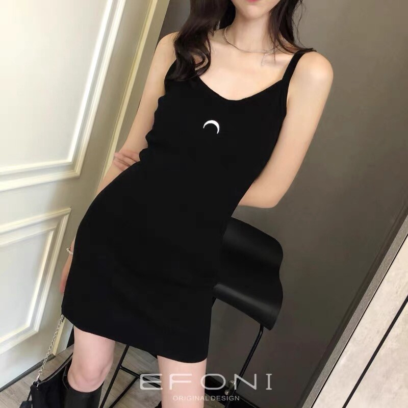EFONI  BLACK STRAPLESS DRESS