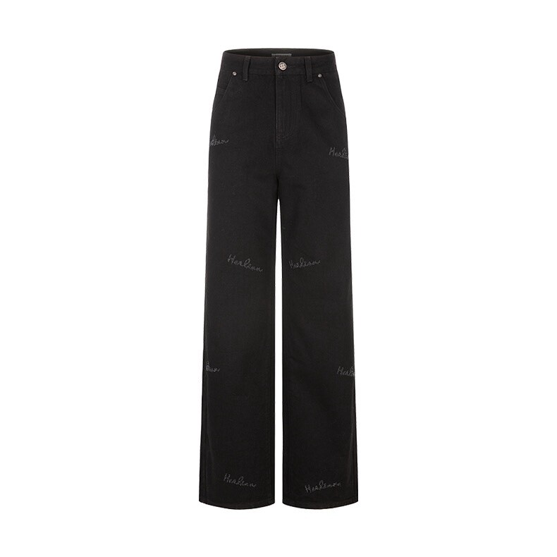 HERLIAN  MINI LOGO BLACK PANTS
