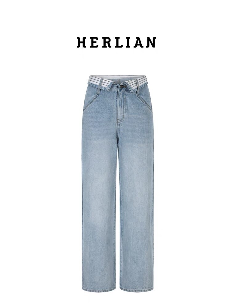 HERLIAN STRAIGHT-LEG JEANS/LIGHT BLUE