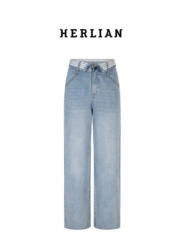 HERLIAN STRAIGHT-LEG JEANS/LIGHT BLUE