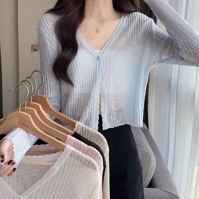 SUN PROTECTION CARDIGAN  BLUE