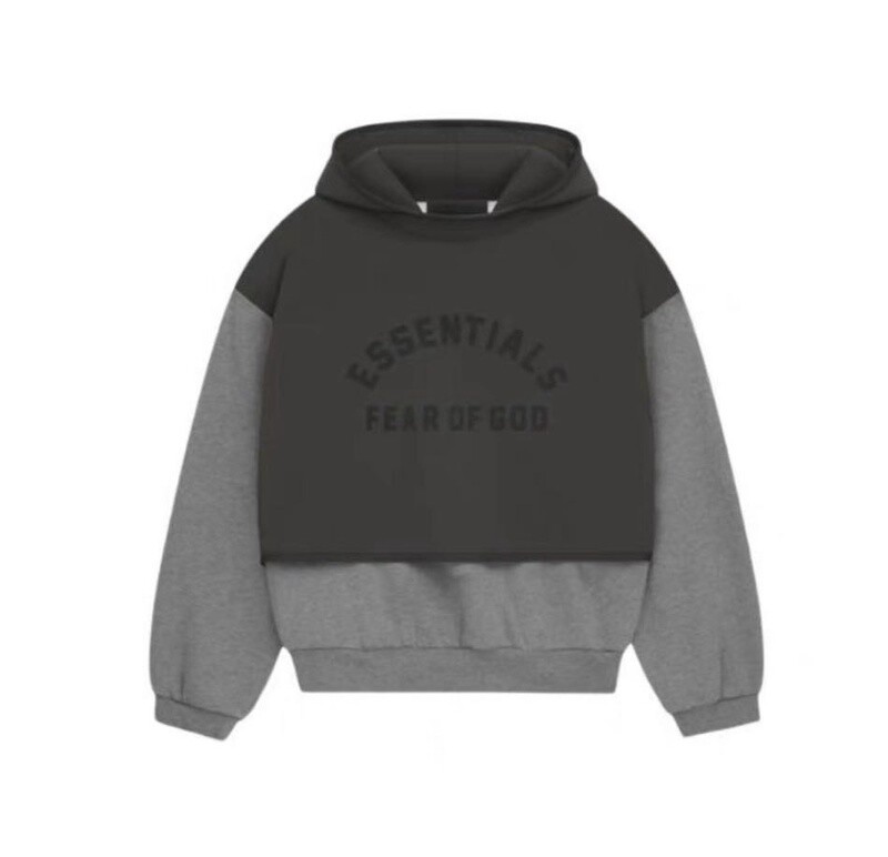 ESSENTIALS HOODIE 303/BROWN&amp;GREY