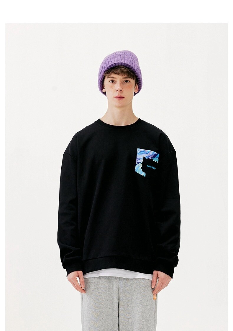 NOISY TEEDY SWEATER  SHIRT BALCK