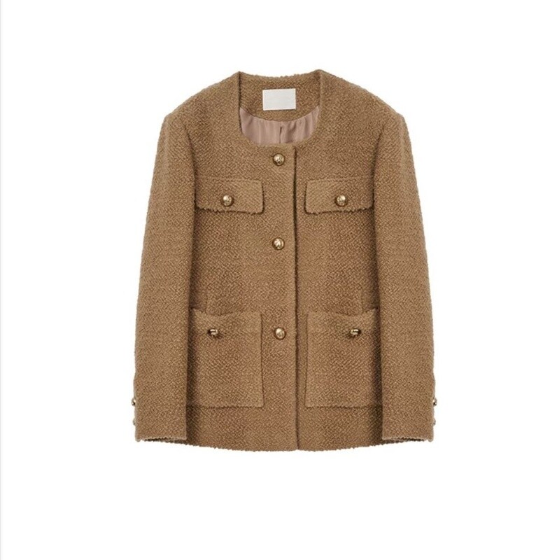 KOREAN CAMEL COAT/F