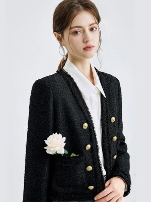 BLACK CHANEL STYLE JACKET/BK/F