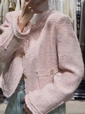 PINK CHANEL STYLE COAT/17